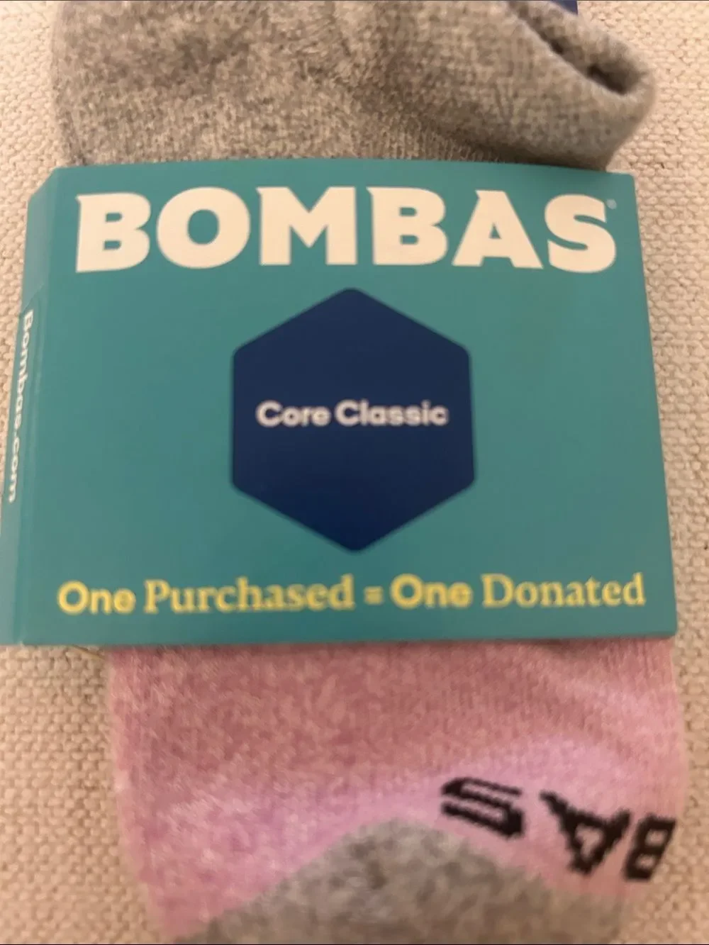 BOMBAS BUNDKE TWO Pair, 1) Ankle grey 2) Quarter pink, SMALLS, NWT